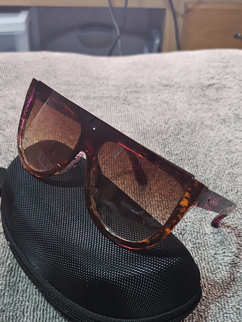 Prive Revaux Designer Oversized Shield Sunglasses - Brown Gradient Lenses